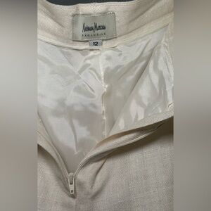 Neiman Marcus Cream Ivory Silk Ankle Pant Trousers Size 12